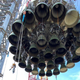 The Super Heavy booster—and its 29 Raptor engines—being lowered to the orbital launch pad.
